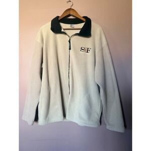 Andy's San Francisco Fleece Jacket XL Tan Full Zip Mock‎ Neck Vintage SF Mens